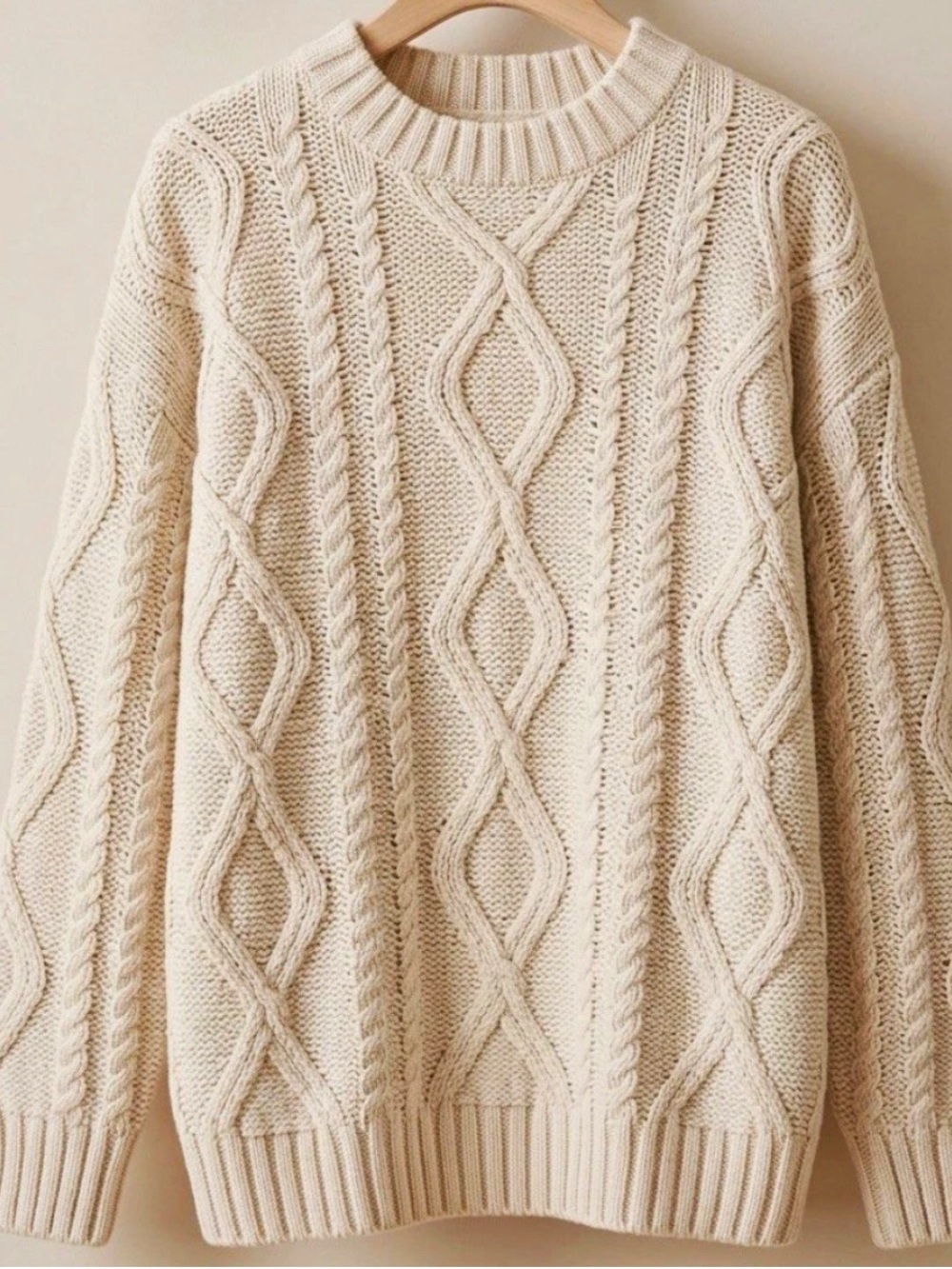 Cozy Cable Crewneck Sweater - Cream